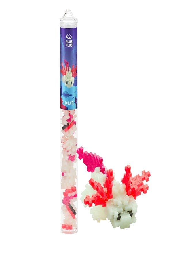 Plus-Plus PLUS PLUS 3D Puzzle Sea Creature Building Block Set, Ocean Animals Figures, Fun Stem Toys for Kids, 70 Interlocking Pieces - Axolotl Mini Maker Tube - Image 1